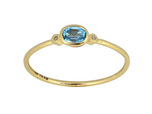 Load image into Gallery viewer, Oval Bezel Set Genuine Birthstone Ring With Diamonds
