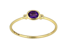 Load image into Gallery viewer, Oval Bezel Set Genuine Birthstone Ring With Diamonds
