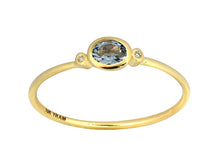 Load image into Gallery viewer, Oval Bezel Set Genuine Birthstone Ring With Diamonds
