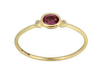 Load image into Gallery viewer, Oval Bezel Set Genuine Birthstone Ring With Diamonds
